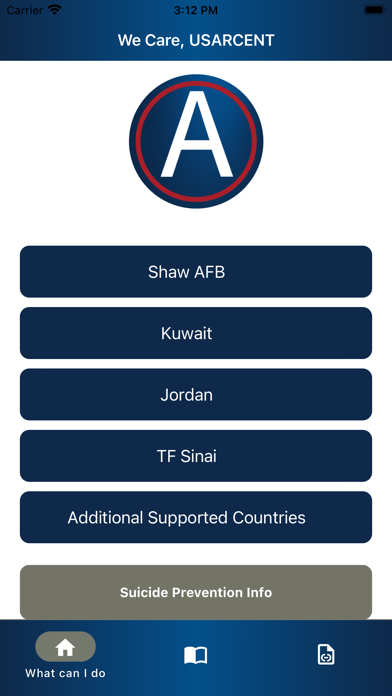 WeCare, USARCENT Screenshot