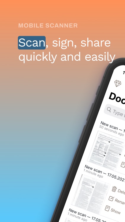 Cam PDF documents scanner app