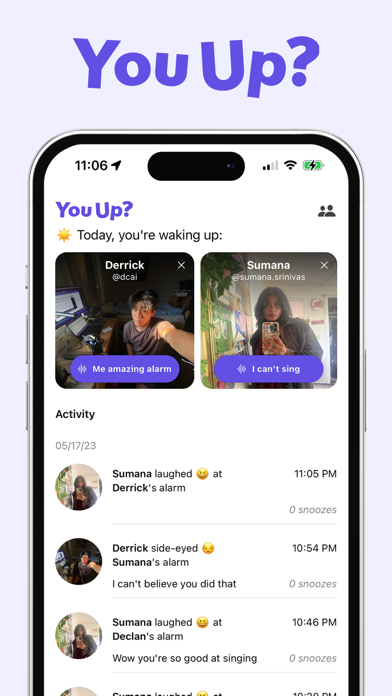 YouUp - Social Alarm Clock Screenshot