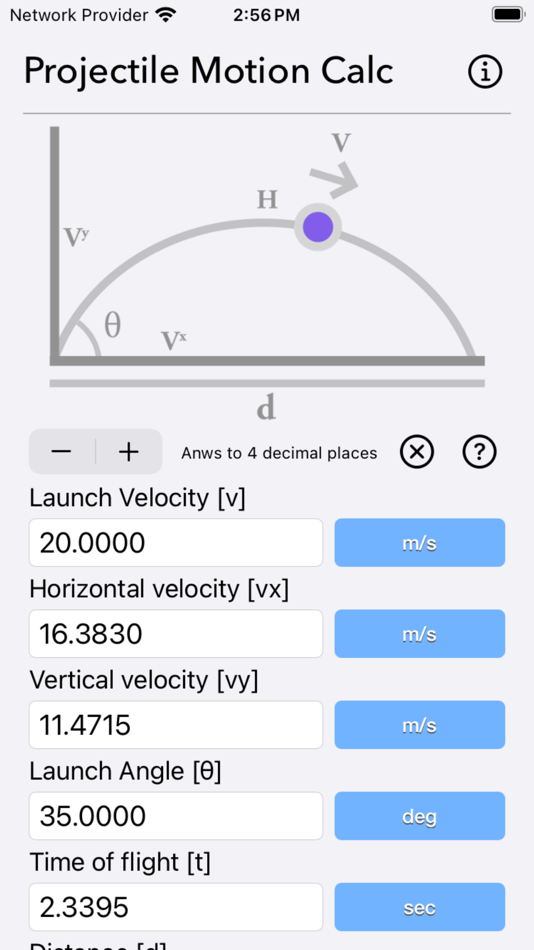 Projectile Motion Calc - 1.2 - (iOS)