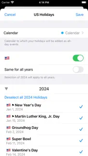 How to cancel & delete us holidays - cals with flags 1