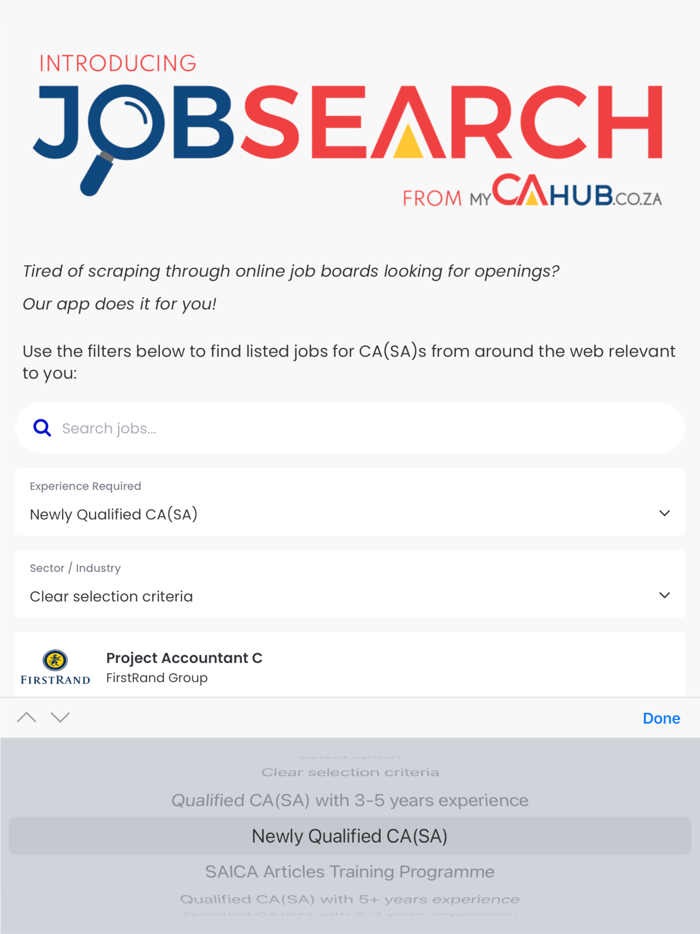 JobSearch from myCAhub™