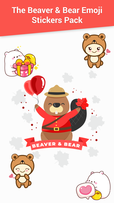 Screenshot #1 pour The Beaver and Bear Emojis
