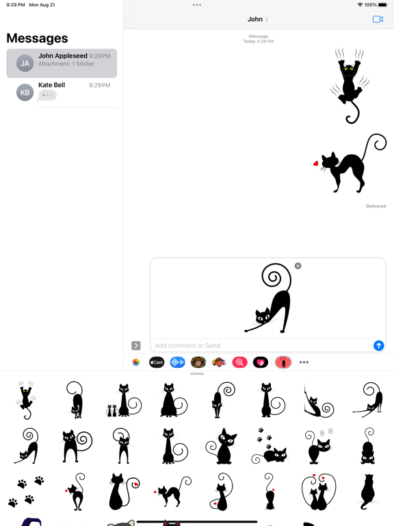 Screenshot #5 pour Black Funny Cat Stickers