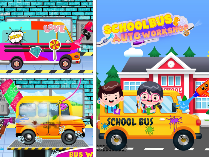 School Bus Auto Workshop Game