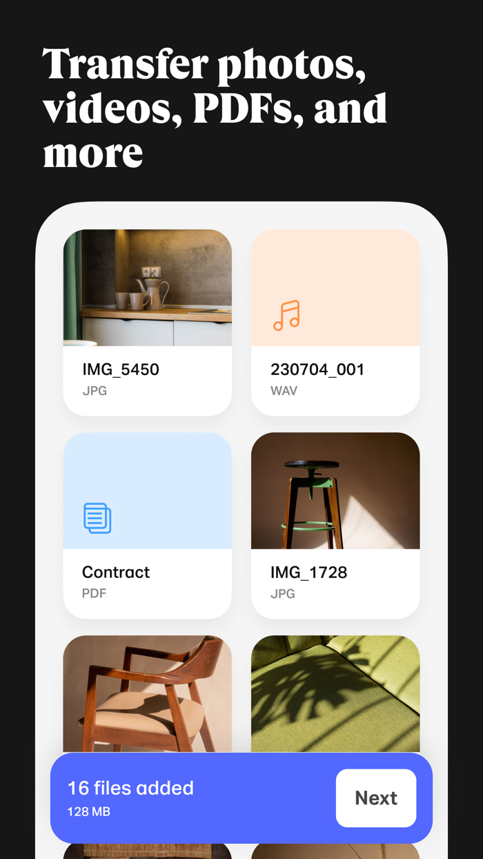 WeTransfer Transfer Files