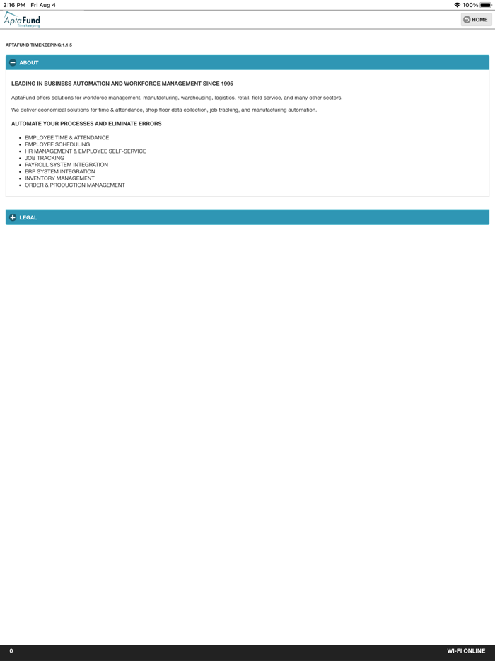 AptaFund Timekeeping