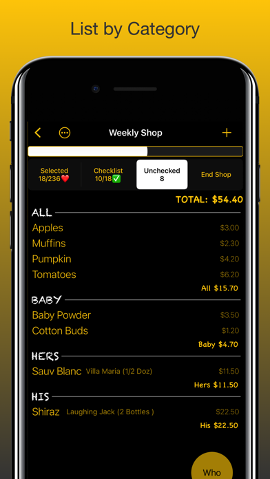 Shop3D Grocery Checklist Screenshot