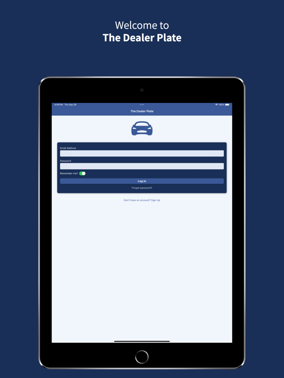 The Dealer Plate iPad screenshot 1 - Business app