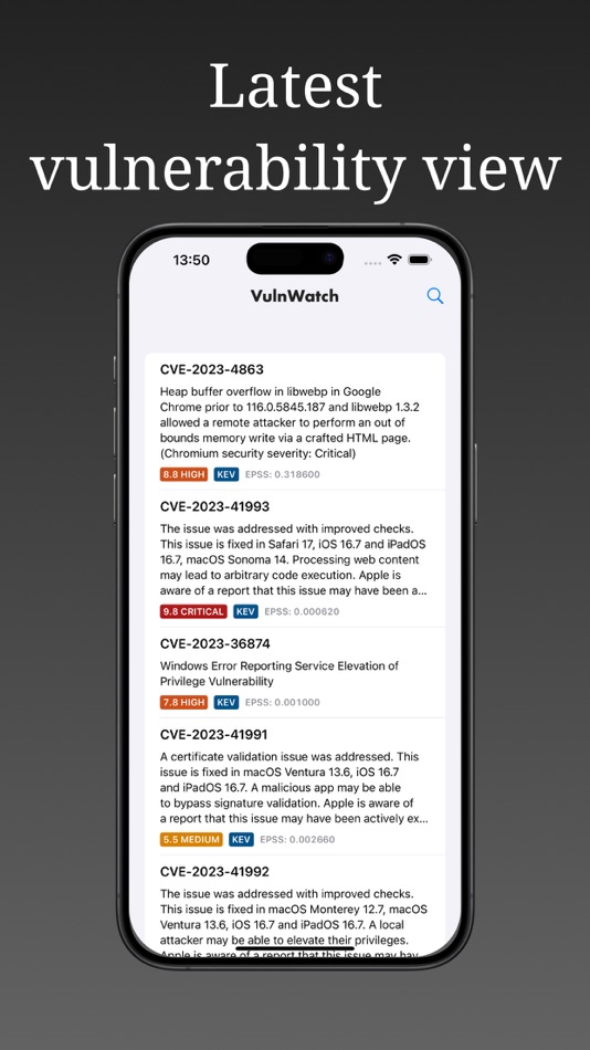#1. VulnWatch (iOS) 由: Naoyuki Sato