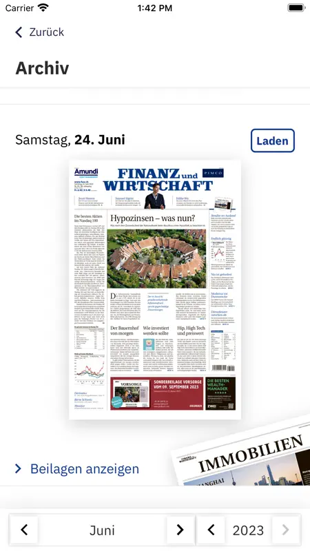 Finanz und Wirtschaft E-Paper screenshot 3 of 5