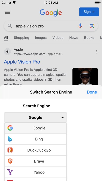 Switch Search Engine in Safari