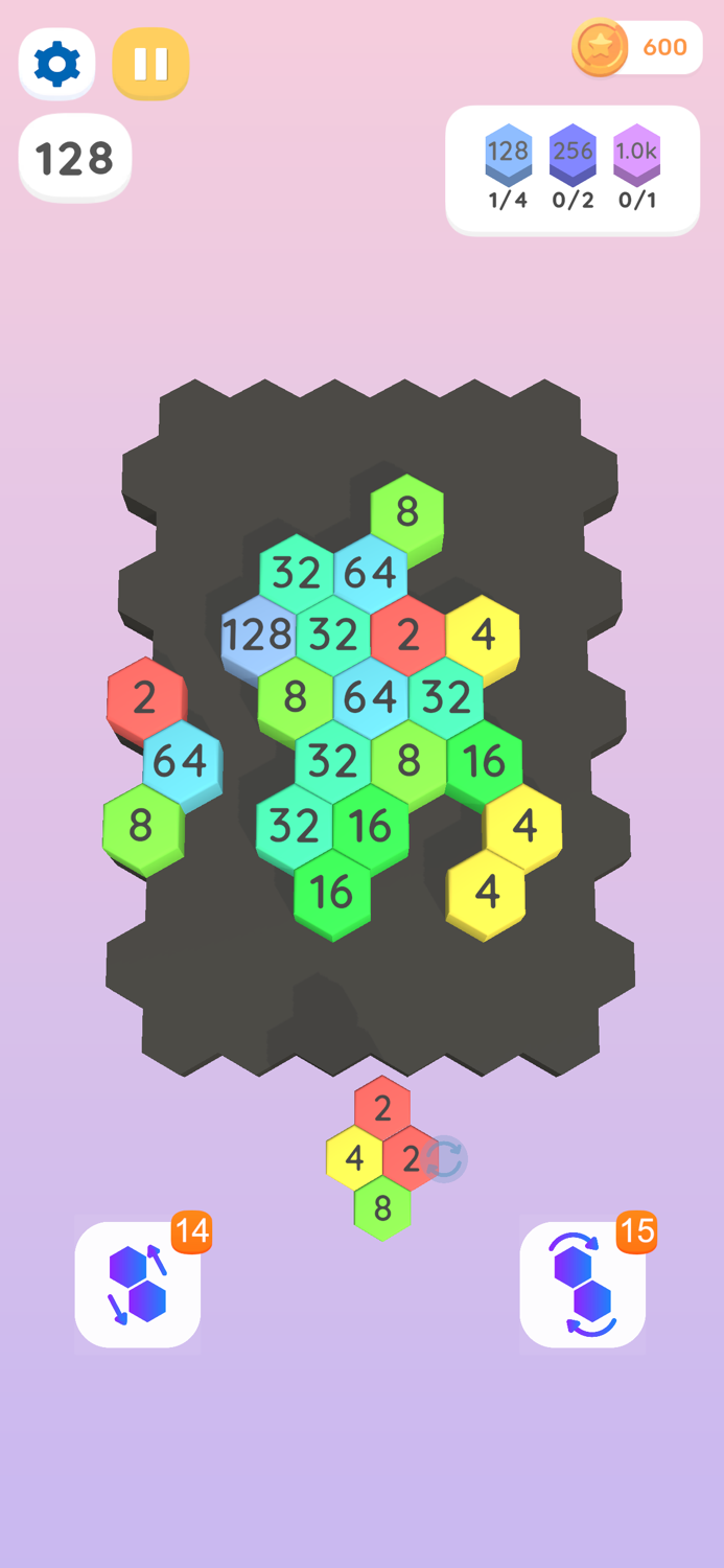 2048 Hexagon - Merge Puzzle 3D