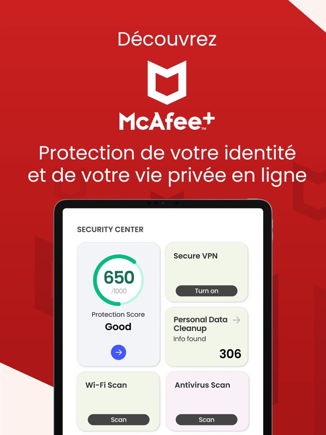 McAfee Security : Sécurité VPN dans l'App Store
