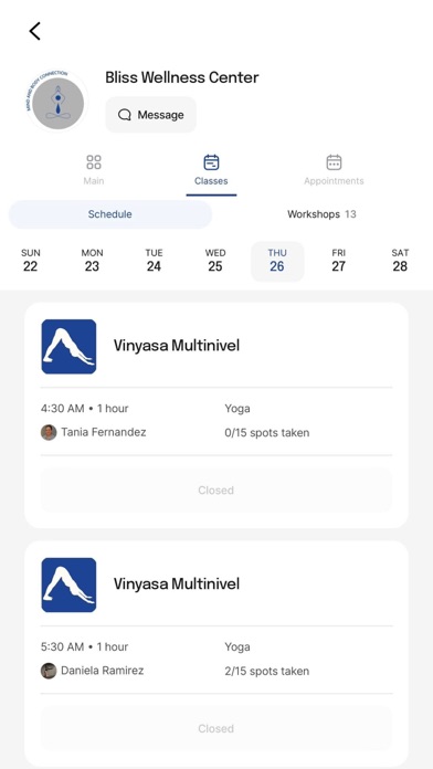 Bliss Wellness Center Screenshot