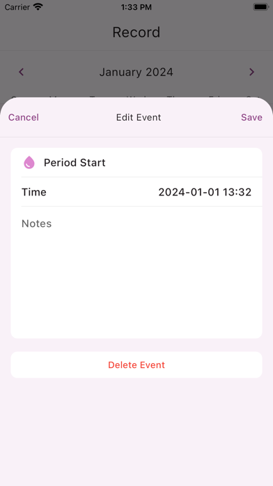 BabySteps Calendar Screenshot