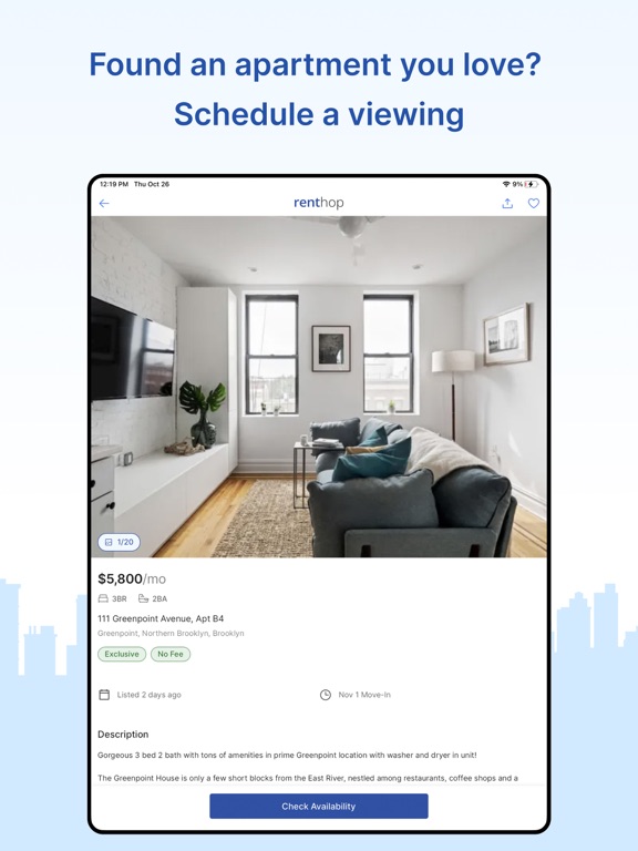 RentHop - Apartments for Rent iPad screenshot 4 - Lifestyle app