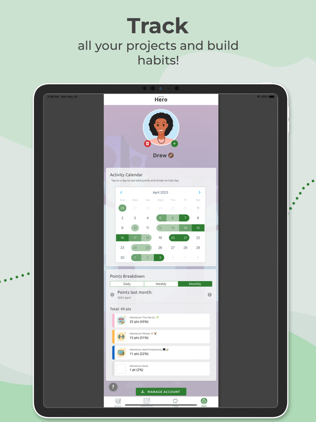 ‎HeroMode: Joyful Tasks & Goals Screenshot