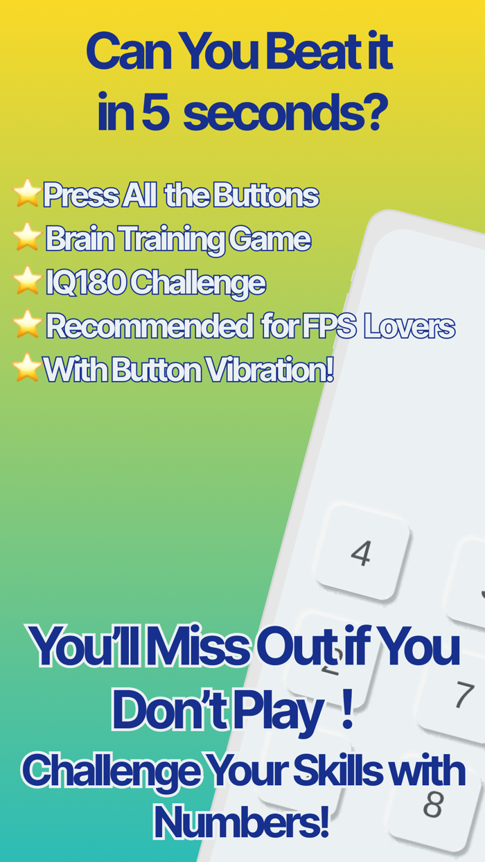 Tap Da Numbers Speed Test Game