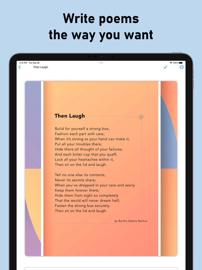 Poetry Writing App  Guide