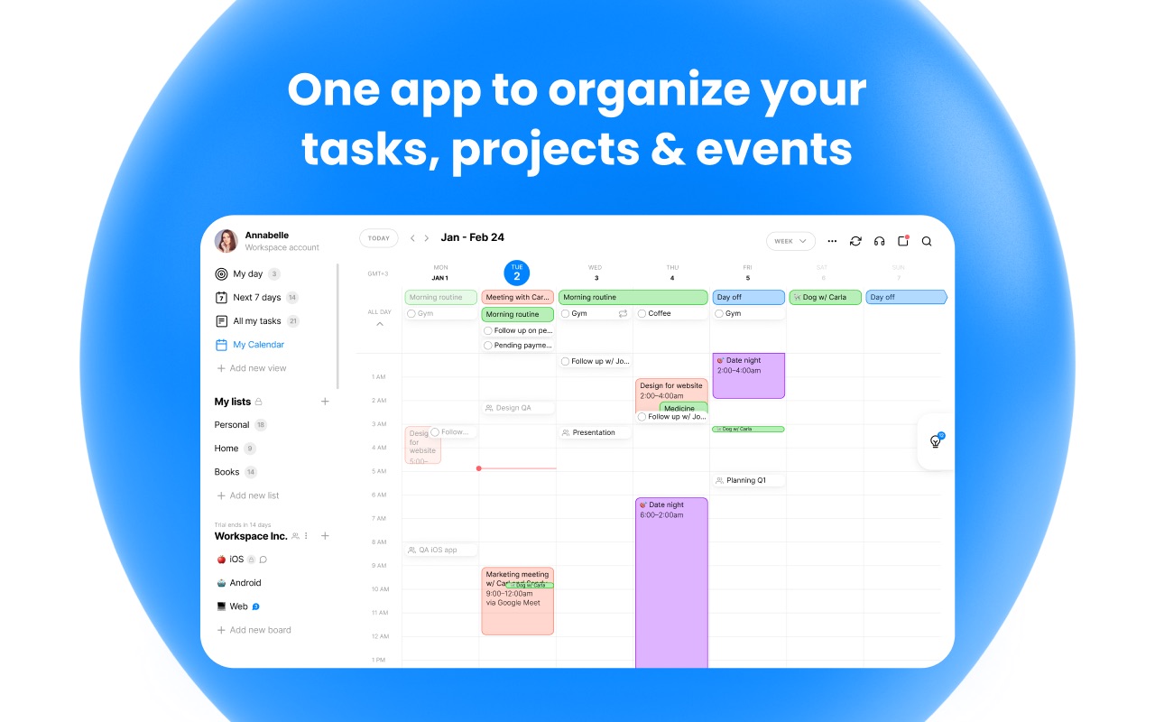 Screenshot do app Any.do - To do list & Calendar