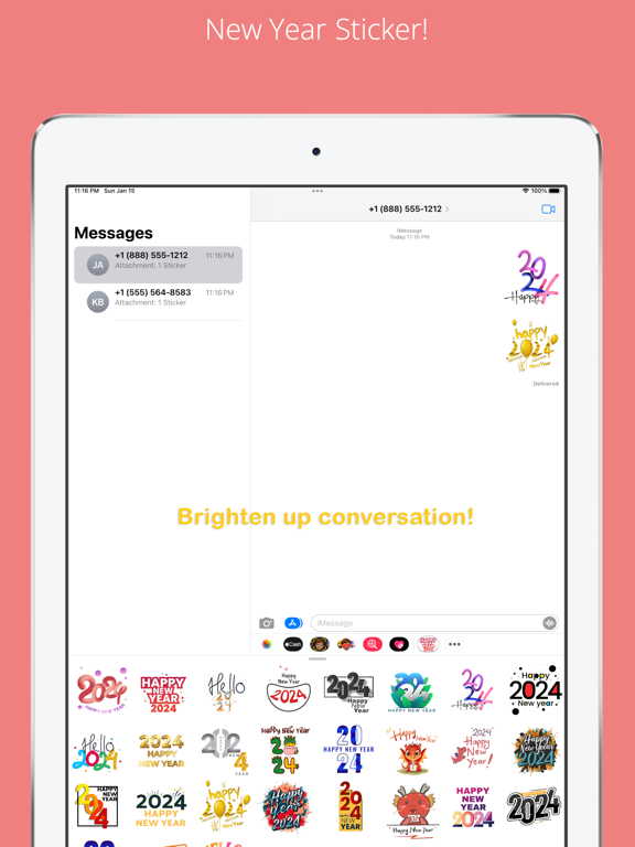 Screenshot #4 pour New Year 2024 Wishes Stickers