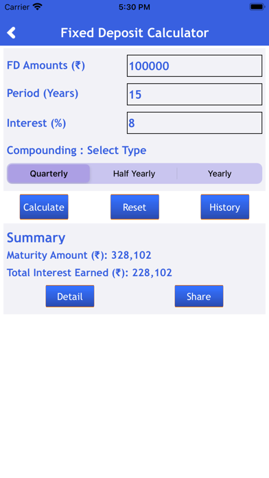 Fixed Deposit Calculator - FD Screenshot