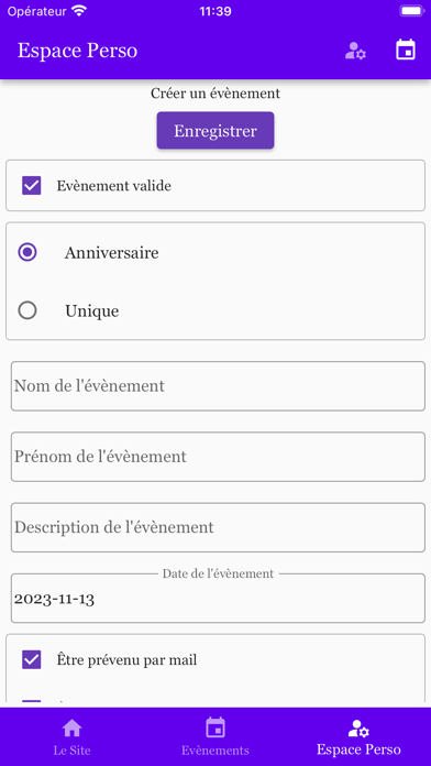 Agenda Notification Screenshot