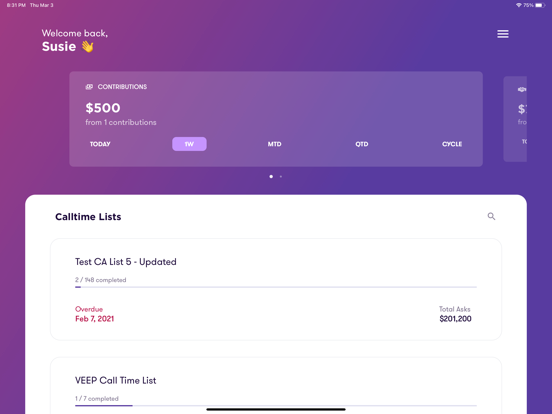 Numero CallTime iPad screenshot 2 - Productivity app