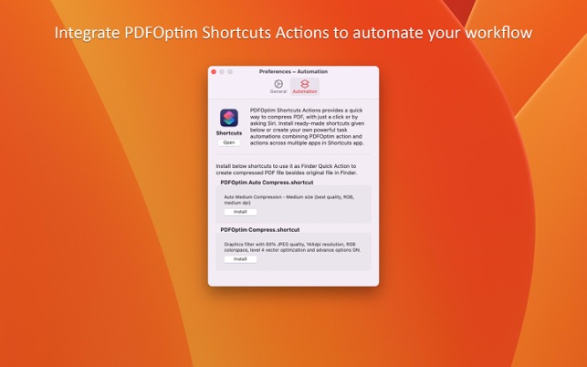 PDFOptim - لقطة شاشة لضاغط PDF