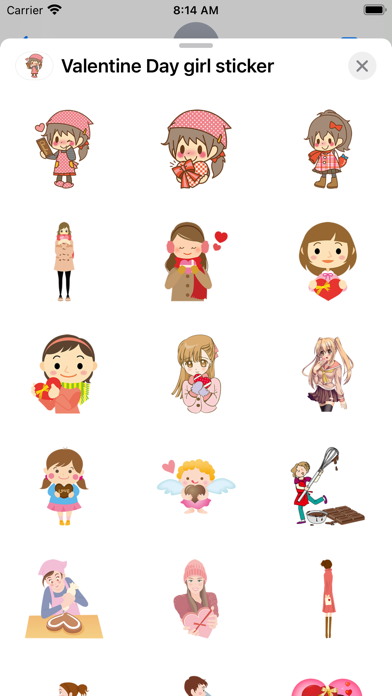 Screenshot #1 pour Valentine Day girl sticker