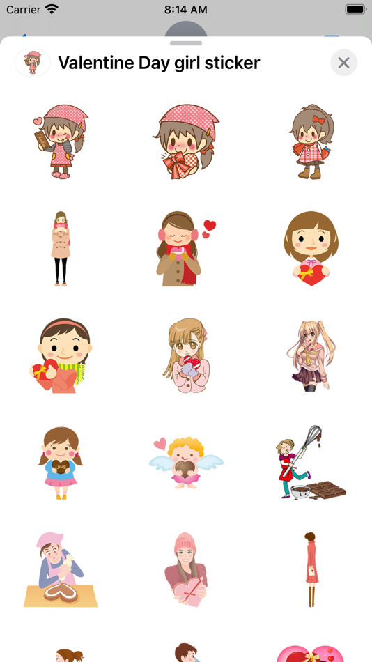 Valentine Day girl sticker - 3.0 - (iOS)