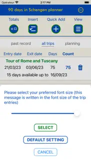 How to cancel & delete 90 days in schengen planner 1