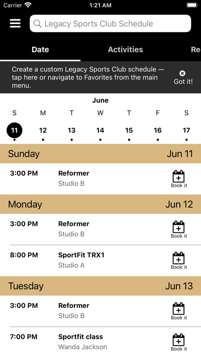 Legacy Sports Club Screenshot
