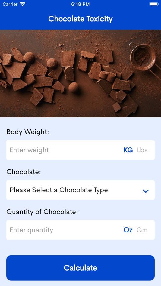 #1. Chocolate Toxicity Calculator٭ (iOS) 由: Bhavinkumar Satashiya