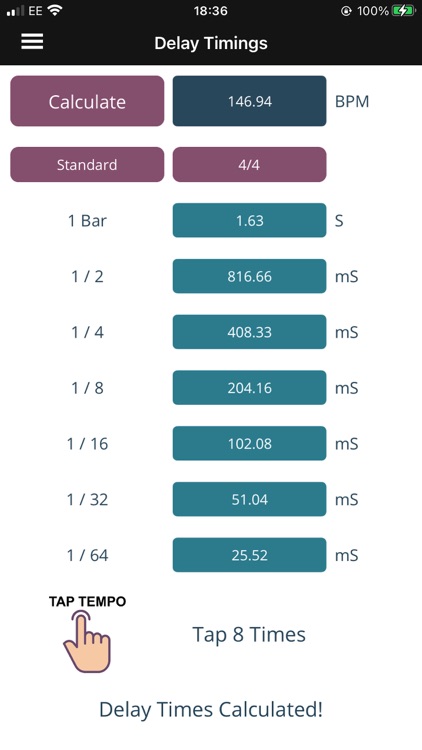 Delay & LFO Calculator