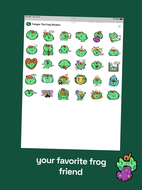 Screenshot #5 pour Fongus The Frog Stickers