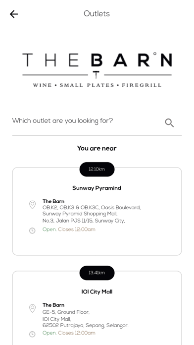 THE BARN Wine Bar Screenshot
