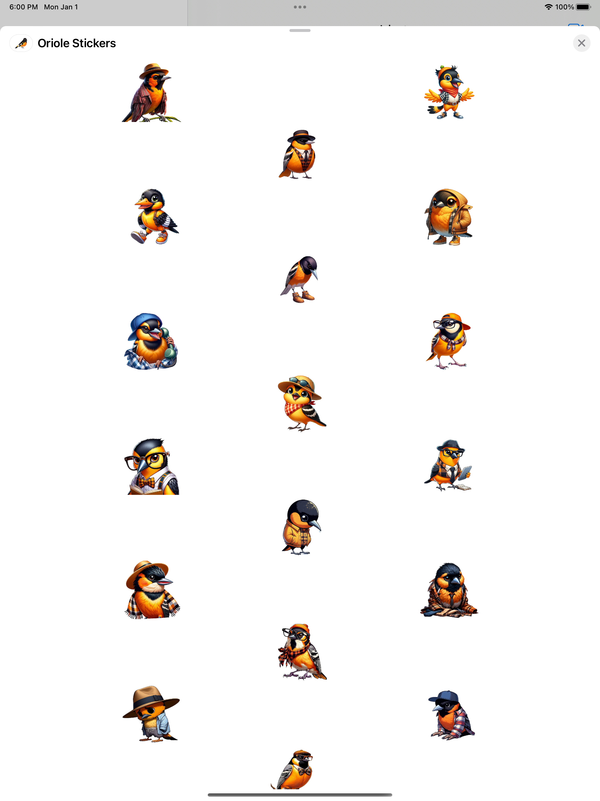 Oriole Stickers