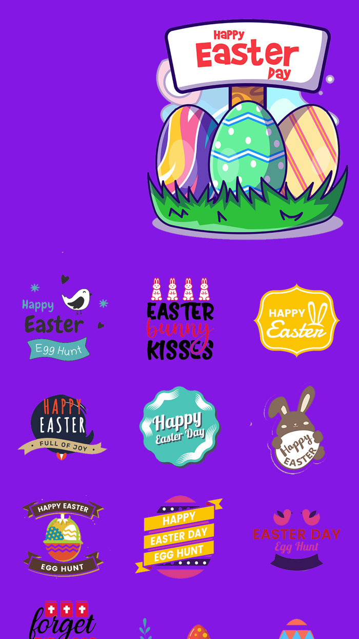 Happy Easter Stickers and Emojis