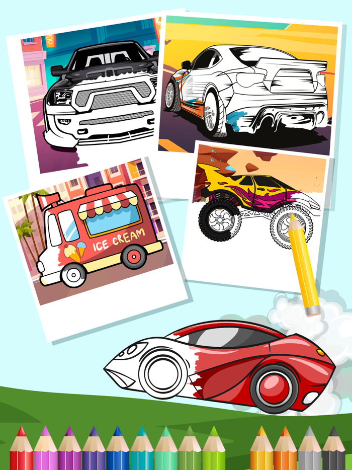 Magic Cars Coloring Pages Pack