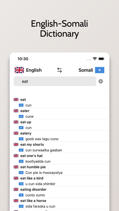 Somali-English Dictionary Screenshot