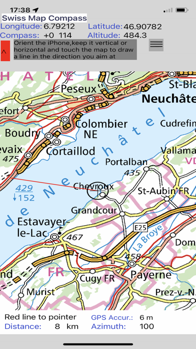 Screenshot #3 pour Swiss Map Compass