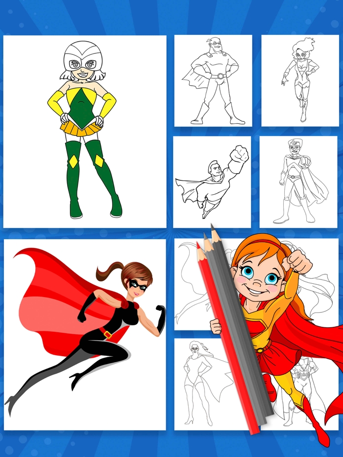 Super heroes coloring pages