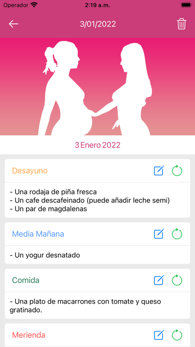 Pregnancy easy + Tracker food Screenshot