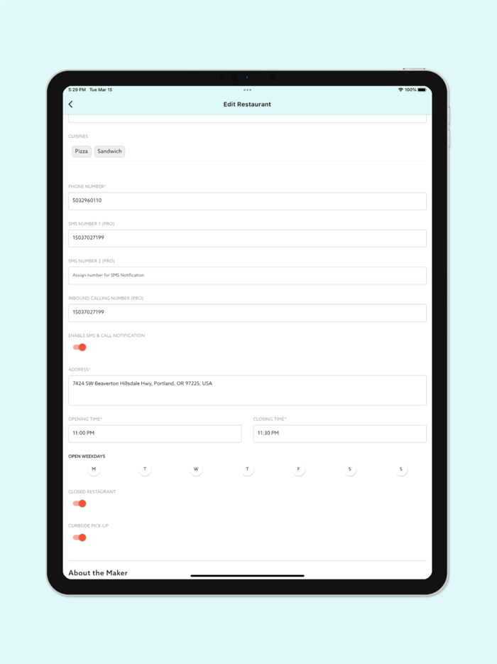 DinnerStar for Managers