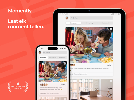 Momently - Dagboek iPad app afbeelding 1