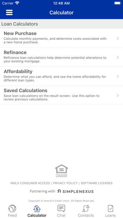 AmeriCU Mortgage App Screenshot