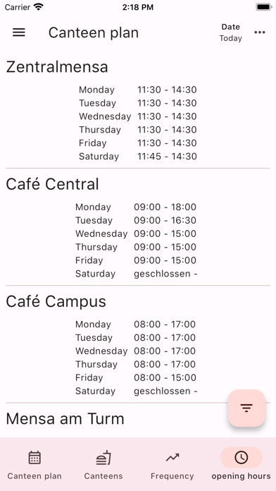 Mensa Speiseplan Göttingen Screenshot