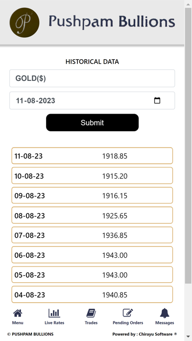 Pushpam Bullion Screenshot